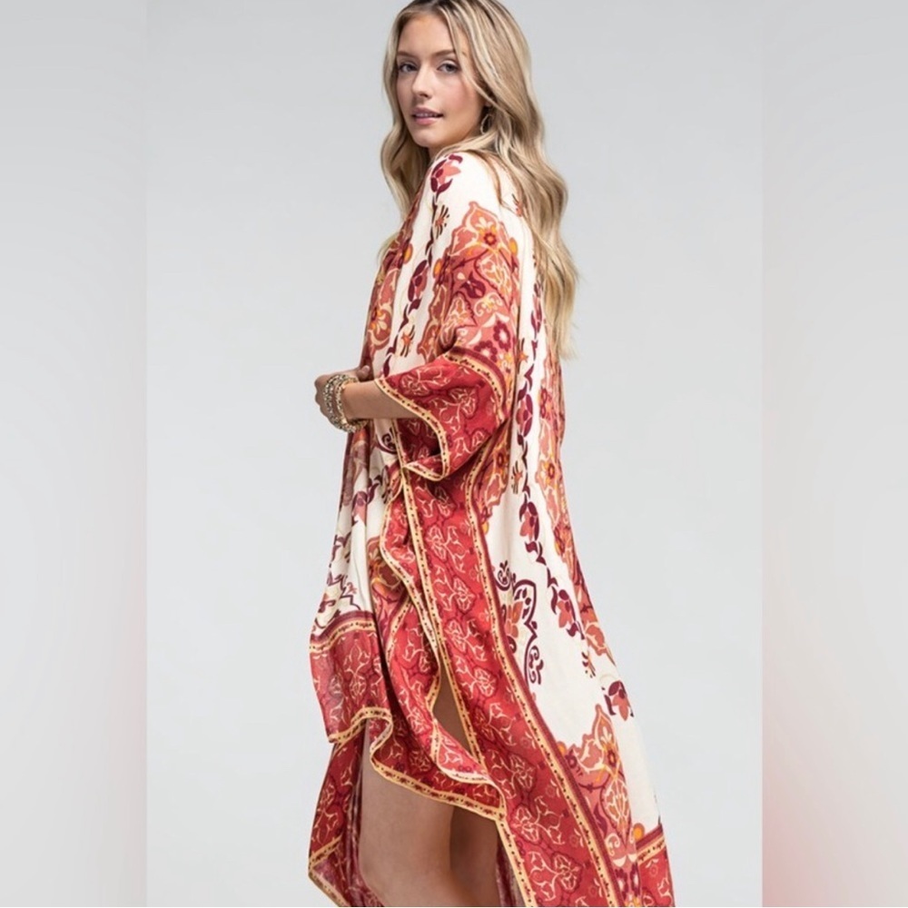 The SIENNA Floral Mandala Kimono - Picture 5 of 7